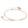 Brățară fixă Ginger, Albă, Placat cu nuanță roz-aurie - Swarovski, 5274892
