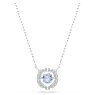 สร้อยคอ Una, เจียระไนทรงกลม, น้ำเงิน, เคลือบโรเดียม - Swarovski, 5279425