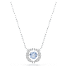 Collier Una, Taille ronde, Bleu, Métal rhodié - Swarovski, 5279425