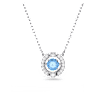 Una necklace, Round cut, Blue, Rhodium plated - Swarovski, 5279425