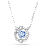สร้อยคอ Una, เจียระไนทรงกลม, น้ำเงิน, เคลือบโรเดียม - Swarovski, 5279425