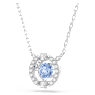 Collier Una, Taille ronde, Bleu, Métal rhodié - Swarovski, 5279425