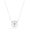 Una necklace, Round cut, Blue, Rhodium plated - Swarovski, 5279425