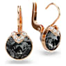 Orecchini pendenti Bella V, Taglio Round, Grigi, Placcato color oro rosa - Swarovski, 5299317