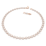 Una Angelic Tennis Halskette, Rundschliff, Mittel, Weiß, Roségold-Legierungsschicht - Swarovski, 5367845