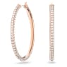 Anneaux d'oreilles Stone, Pavé, Larges, Blanches, Placage de ton or rosé - Swarovski, 5383938