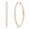 Stone hoop earrings, Pavé, Large, White, Rose gold-tone plated - Swarovski, 5383938