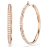 Orecchini a cerchio Stone, Pavé, Grandi, Bianchi, Placcato color oro rosa - Swarovski, 5383938