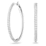 Pendientes de aro Stone, Pavé, Grandes, Blancos, Baño de rodio - Swarovski, 5389432
