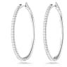 Pendientes de aro Stone, Pavé, Grandes, Blancos, Baño de rodio - Swarovski, 5389432
