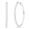 Pendientes de aro Stone, Pavé, Grandes, Blancos, Baño de rodio - Swarovski, 5389432