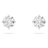 Attract stud earrings, Round cut, White, Rhodium plated - Swarovski, 5408436