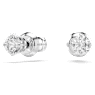 Attract stud earrings, Round cut, White, Rhodium plated - Swarovski, 5408436