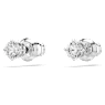 Attract stud earrings, Round cut, White, Rhodium plated - Swarovski, 5408436
