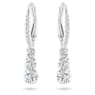 Attract Trilogy ringoorbellen, Ronde slijpvorm, Wit, Rodium toplaag - Swarovski, 5416155