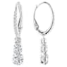 Attract Trilogy ringoorbellen, Ronde slijpvorm, Wit, Rodium toplaag - Swarovski, 5416155