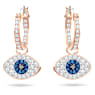 Orecchini a cerchio Symbolica, Evil eye, Blu, Placcato color oro rosa - Swarovski, 5425857