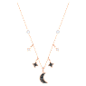 Symbolica necklace, Moon and star, Black, Rose gold-tone plated - Swarovski, 5429737