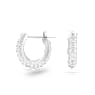 Brincos argola Stone, Pavé, Pequenas, Brancos, Lacado a ródio - Swarovski, 5446004