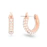 Stone hoop earrings, Pavé, Small, White, Rose gold-tone plated - Swarovski, 5446008