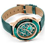 Octea Lux Chrono watch, Swiss Made, Leather strap, Green, Rose gold-tone finish - Swarovski, 5452498