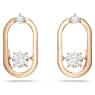 Swarovski Sparkling Dance stud earrings, Round cut, Oval shape, White, Rose gold-tone plated - Swarovski, 5468118