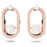 Orecchini a lobo Swarovski Sparkling Dance, Taglio tondo, Forma ovale, Bianchi, Placcato color oro rosa - Swarovski, 5468118