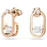 Swarovski Sparkling Dance stud earrings, Round cut, Oval shape, White, Rose gold-tone plated - Swarovski, 5468118