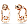 Swarovski Sparkling Dance stud earrings, Round cut, Oval shape, White, Rose gold-tone plated - Swarovski, 5468118