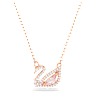 Dazzling Swan necklace, Swan, Pink, Rose gold-tone plated - Swarovski, 5469989
