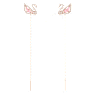 Dazzling Swan drop earrings, Swan, Pink, Rose gold-tone plated - Swarovski, 5469990