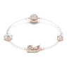 Dazzling Swan Armband, Magnetischer Verschluss, Schwan, Rosa, Roségold-Legierungsschicht - Swarovski, 5472271