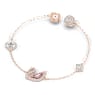 Dazzling Swan Armband, Magnetischer Verschluss, Schwan, Rosa, Roségold-Legierungsschicht - Swarovski, 5472271