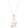 Pendente Dazzling Swan, Cigno, Rosa, Placcato color oro rosa - Swarovski, 5473024