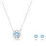 Una set, Round cut, Blue, Rhodium plated - Swarovski, 5480485