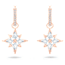 Swarovski Symbolic ต่างหูทรงหยดน้ำ, ดวงดาว, ขาว, เคลือบโทนสีโรสโกลด์ - Swarovski, 5494337
