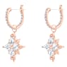 Swarovski Symbolic ต่างหูทรงหยดน้ำ, ดวงดาว, ขาว, เคลือบโทนสีโรสโกลด์ - Swarovski, 5494337