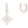 Swarovski Symbolic ต่างหูทรงหยดน้ำ, ดวงดาว, ขาว, เคลือบโทนสีโรสโกลด์ - Swarovski, 5494337