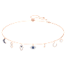 Colar Symbolica, Lua, infinito, mão, olho grego e ferradura, Azul, Lacado a rosa dourado - Swarovski, 5497664