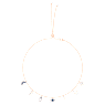 Symbolica necklace, Moon, infinity, hand, evil eye and horseshoe, Blue, Rose gold-tone plated - Swarovski, 5497664
