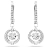 Swarovski Sparkling Dance drop earrings, Round cut, White, Rhodium plated - Swarovski, 5504652
