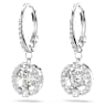 Swarovski Sparkling Dance drop earrings, Round cut, White, Rhodium plated - Swarovski, 5504652
