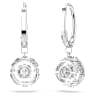 Swarovski Sparkling Dance drop earrings, Round cut, White, Rhodium plated - Swarovski, 5504652