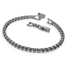 Matrix Tennis Armband, Rundschliff, Grau, Rutheniert - Swarovski, 5504678