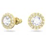 Una Angelic stud earrings, Round cut, White, Gold-tone plated - Swarovski, 5505470