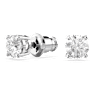 Stilla Attract stud earrings, Round cut, White, Rhodium plated - Swarovski, 5509937