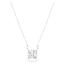 Stilla Attract necklace, Square cut, White, Rhodium plated - Swarovski, 5510696