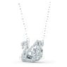 Dancing Swan necklace, Swan, White, Rhodium plated - Swarovski, 5514421