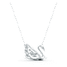 Dancing Swan necklace, Swan, White, Rhodium plated - Swarovski, 5514421