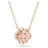 Una Halskette, Glücksklee, Rosa, Roségold-Legierungsschicht - Swarovski, 5514488